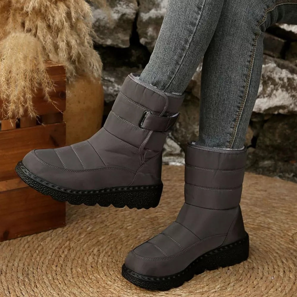 Quilted Round Toe Platform Footwear