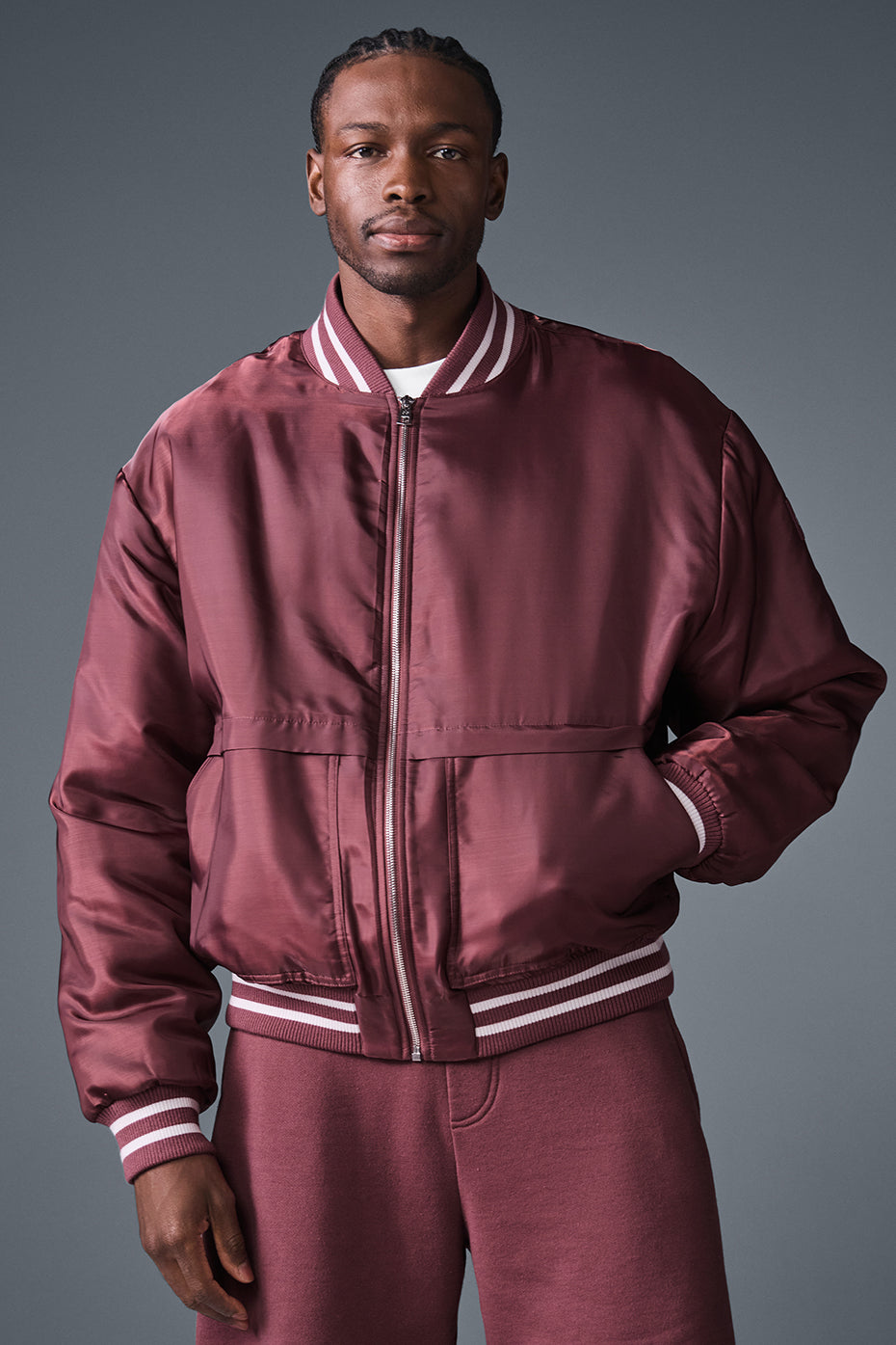 Afterglow Varsity Jacket - Burgundy Truffle