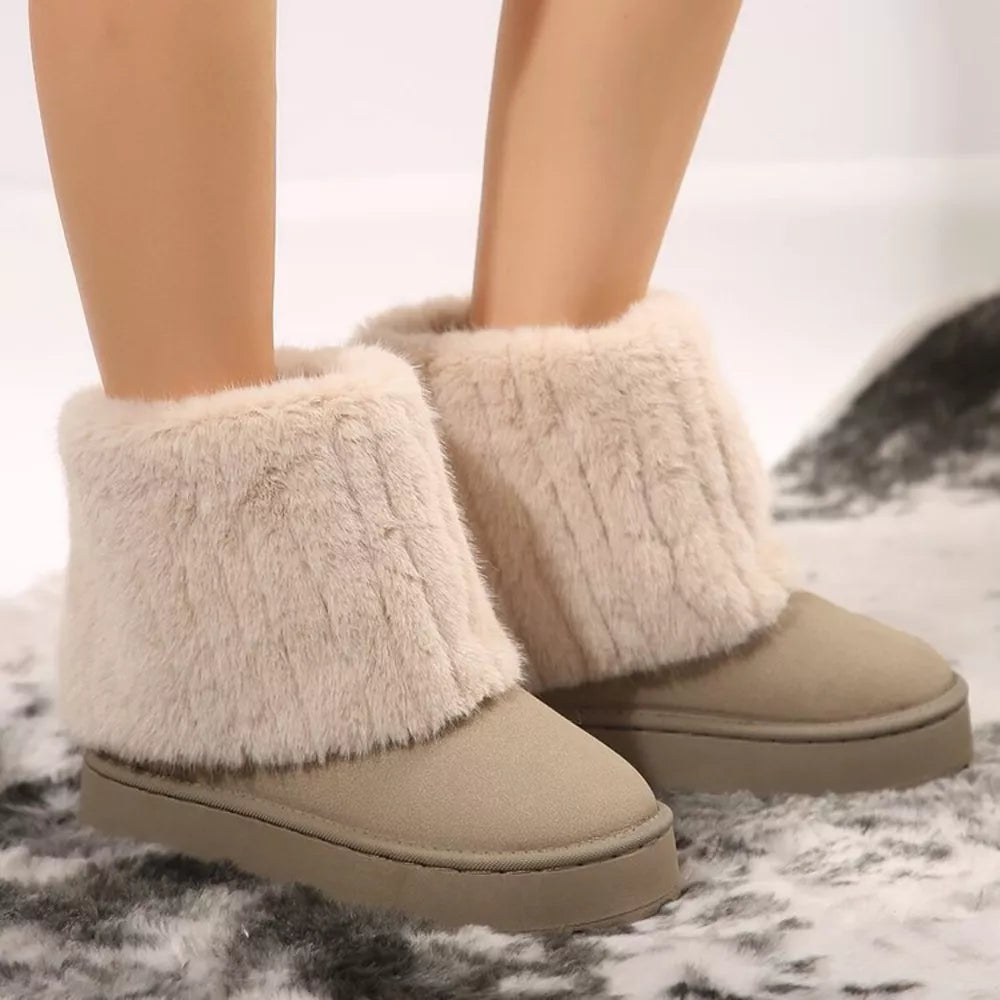Cozy Faux Fur Platform Ankle Boots