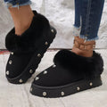 Studded Platform Faux Fur Lined Winter Boots