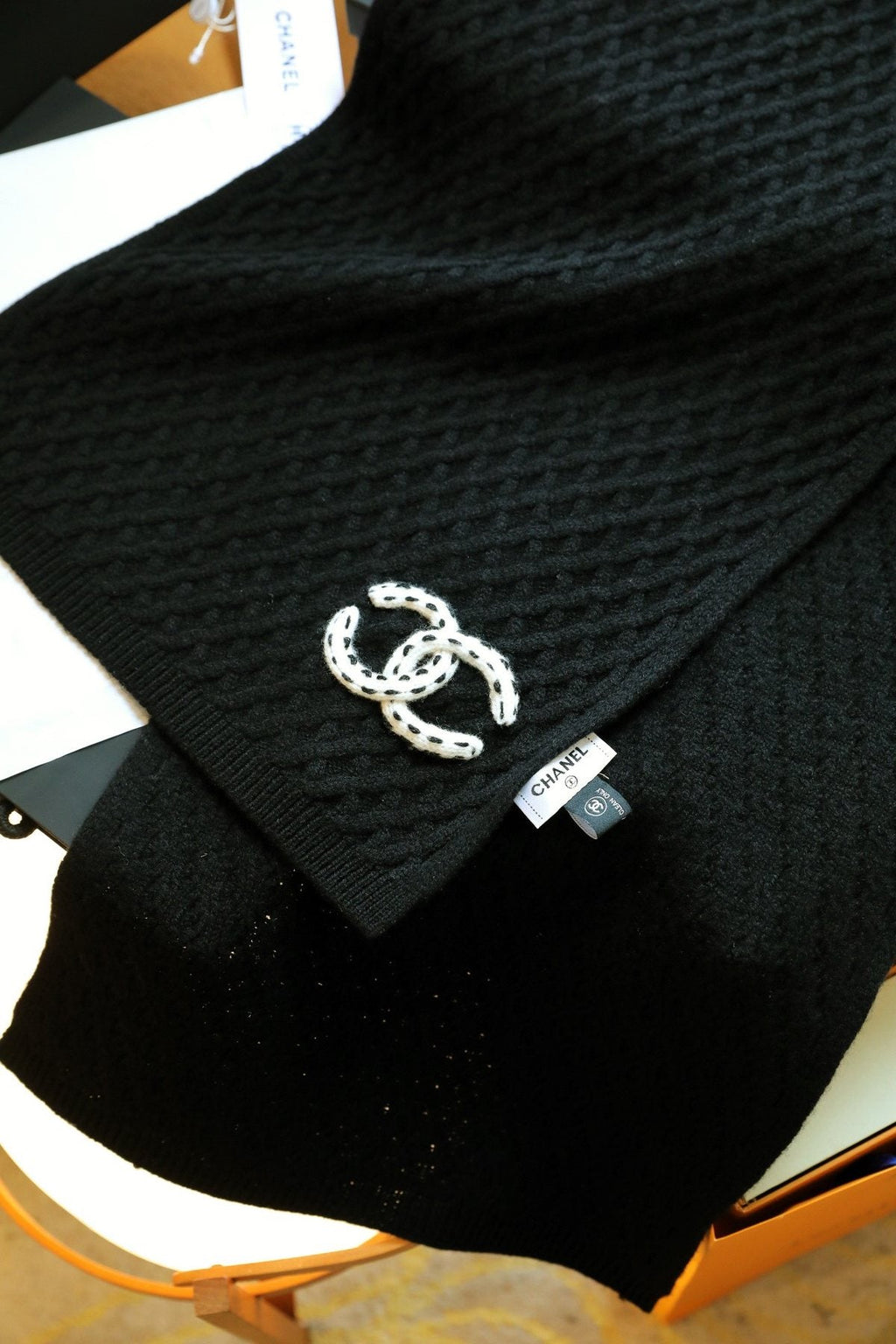 Chanel Diamond Knit Scarf